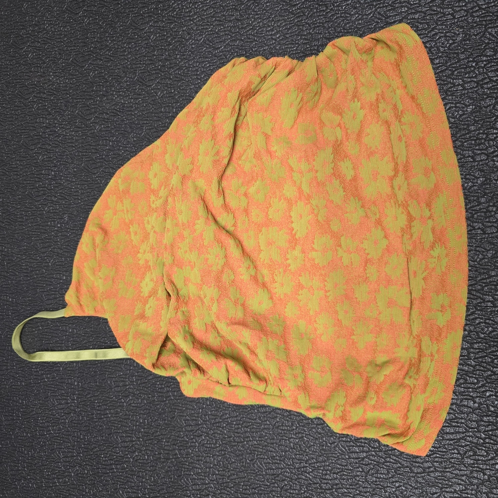 Floral Orange and Green Halter Top